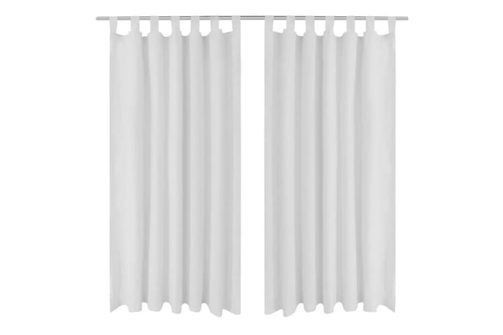 2-pack gardiner med öglor i vit microsatin 140x175 cm - Mörkläggningsgardiner