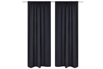 2-pack svarta gardiner med hyskupphängning 135x245 cm