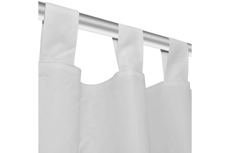 2-pack gardiner med öglor i vit microsatin 140x175 cm - Vit - Mörkläggningsgardiner