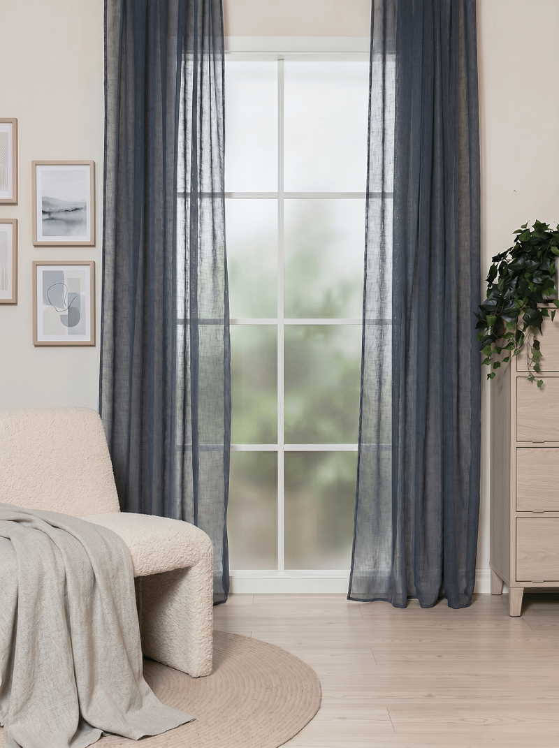 Gardin Alice 140x250 cm - Indigoblå - Textil & mattor - Gardiner - Gardinlängder - Veckbandslängder