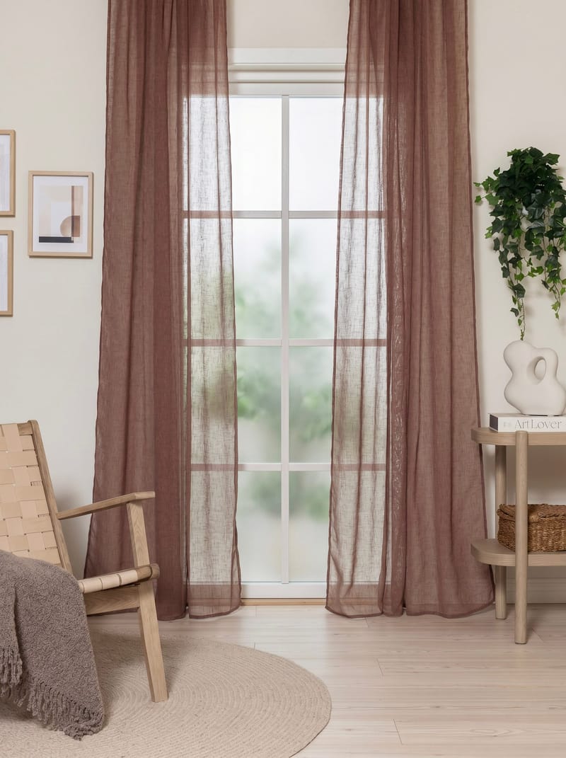 Gardin Felicia 140x240 cm - Rostbrun - Textil & mattor - Gardiner - Gardinlängder - Öljettgardiner