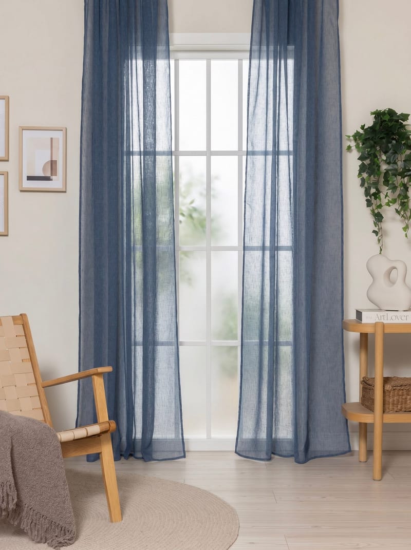 Gardin Felicia 140x240 cm - Royal Blue - Textil & mattor - Gardiner - Gardinlängder - Öljettgardiner