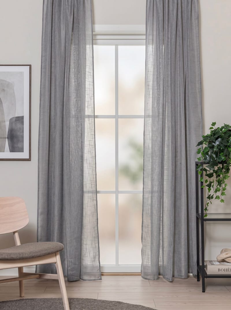 Gardin Stella 140x250 cm - Grey - Textil & mattor - Gardiner - Gardinlängder - Veckbandslängder