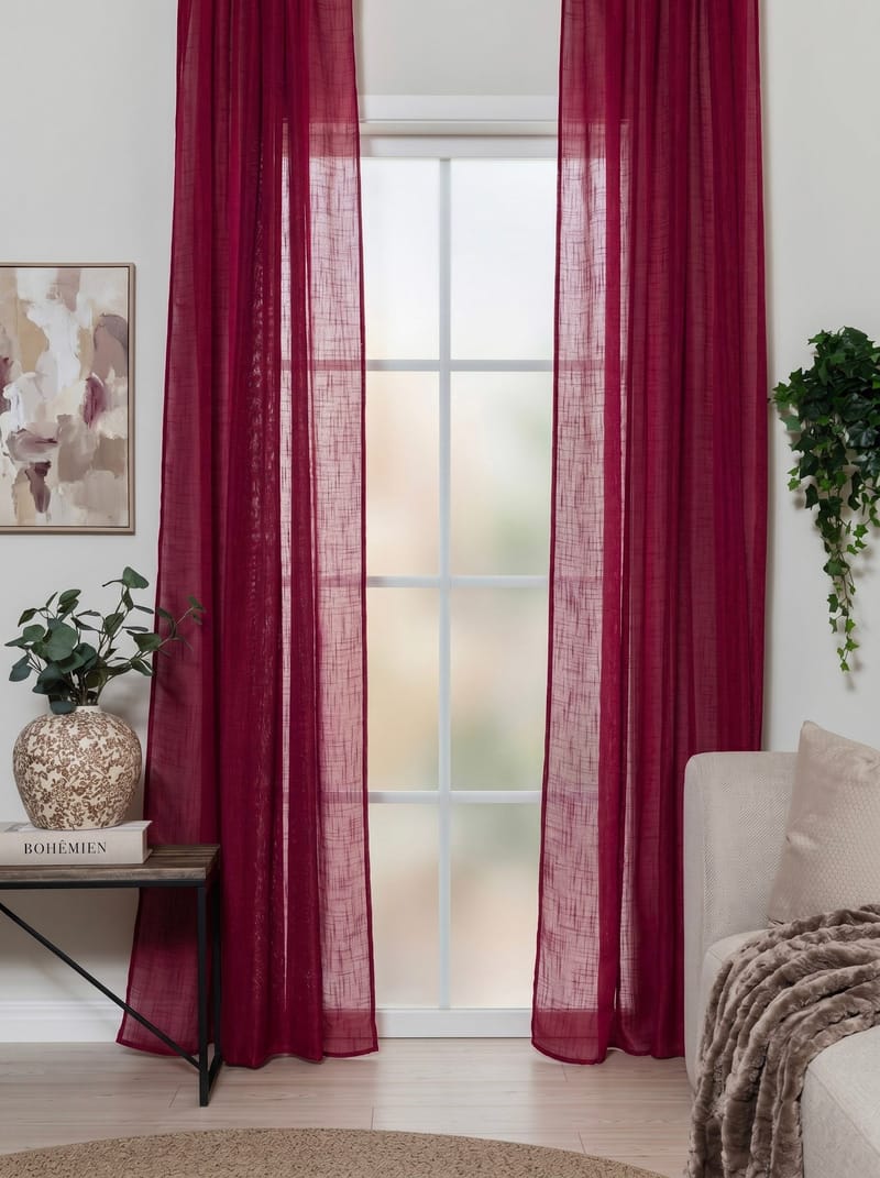 Gardin Stella 140x250 cm - Red - Textil & mattor - Gardiner - Gardinlängder - Veckbandslängder