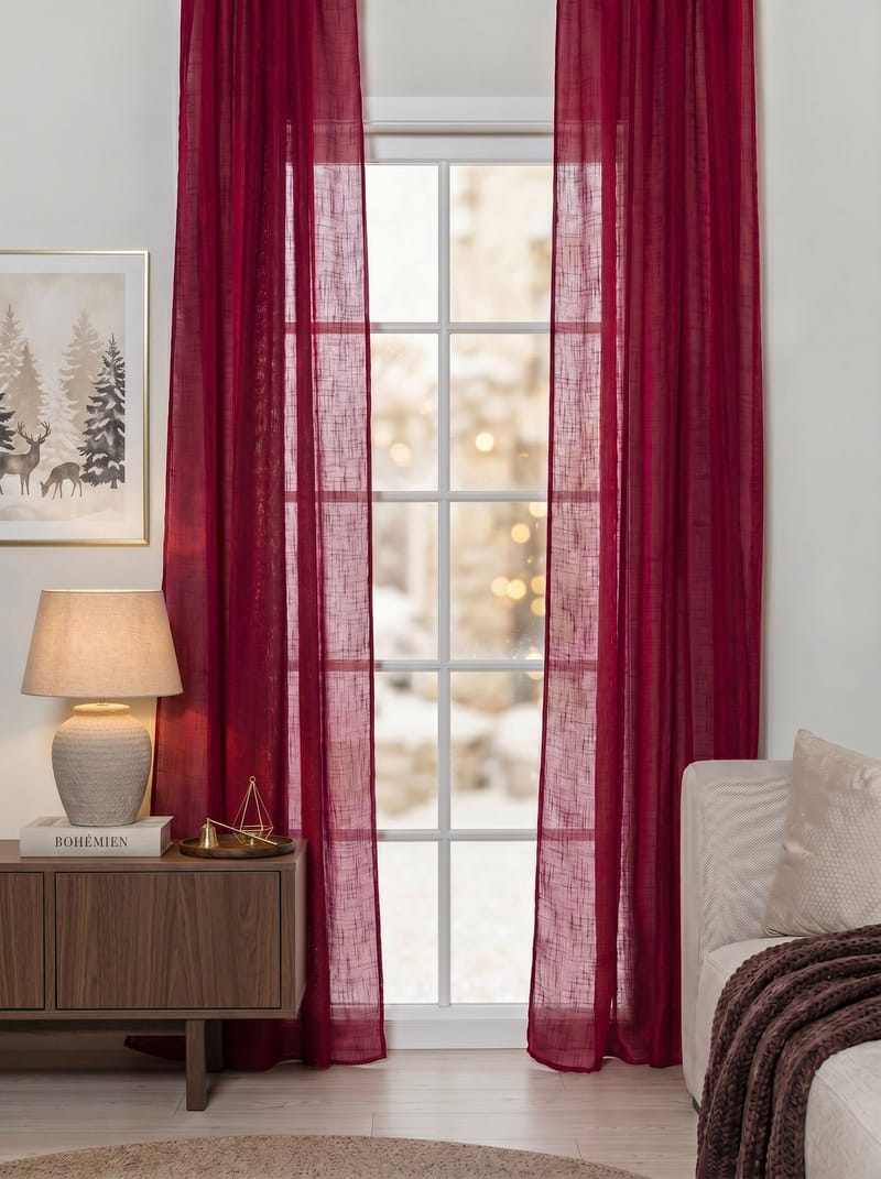 Gardin Stella 140x250 cm - Red - Textil & mattor - Gardiner - Gardinlängder - Veckbandslängder