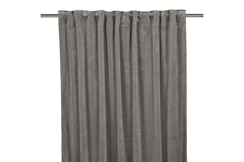 Sammetsgardin Velvet Multibandslängd 2-pack 280 cm Grå - Fondaco - Textil & mattor - Gardiner - Gardinlängder - Hanklängd
