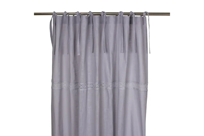 Capasin Knytgardin 2-pack 240 cm - Grå - Textil & mattor - Gardiner - Gardinlängder - Knytbandslängder