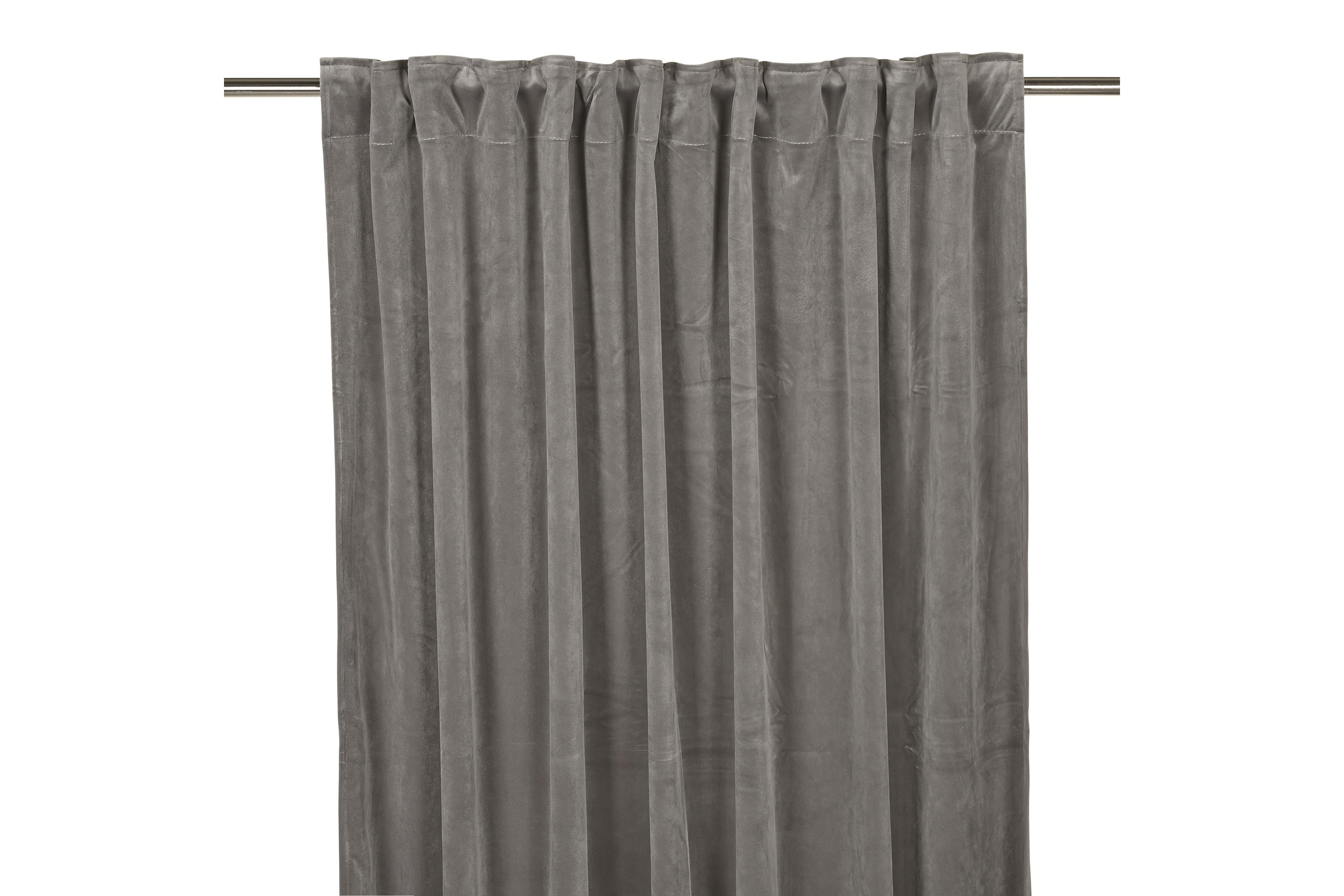 Sammetsgardin Velvet Multibandslängd 2-pack 280 cm GråFondaco