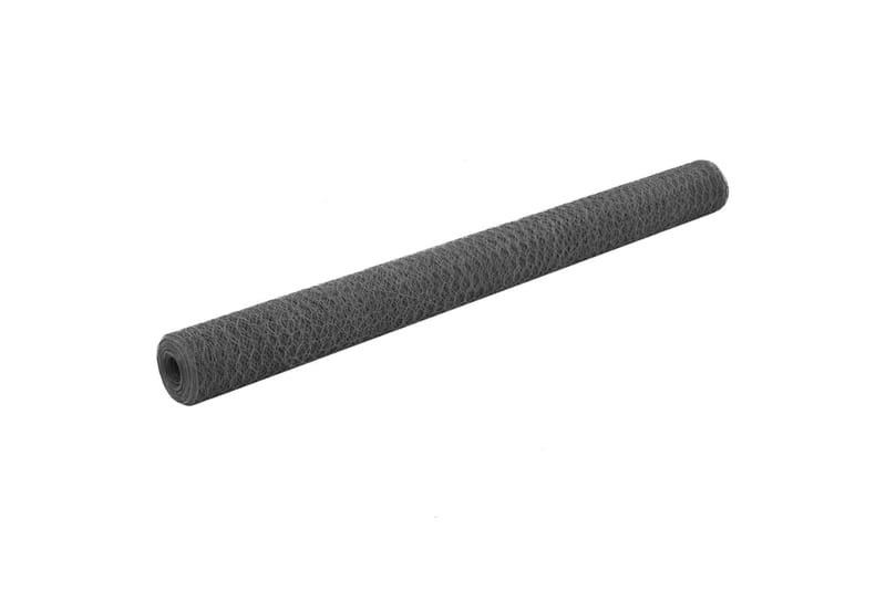 Hönsnät stål med PVC-beläggning 25x1,5 m grå - Grå - Mörkläggningsgardiner