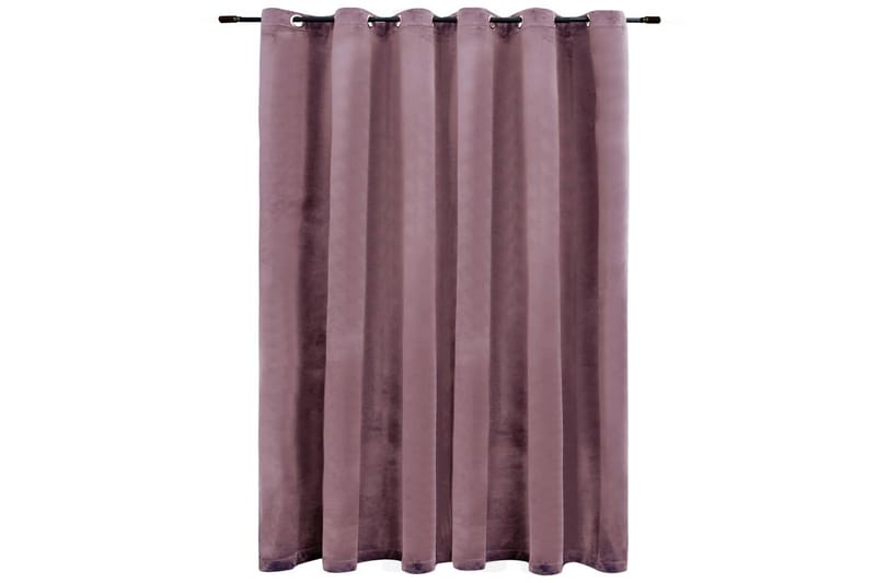 Mörkläggningsgardin m. metallringar sammet antikrosa 290x245 - Mörkläggningsgardiner