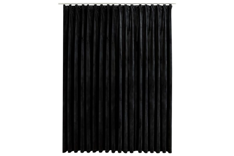 Mörkläggningsgardin med krokar svart 290x245 cm - Mörkläggningsgardiner