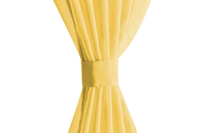 Gardiner i voile 2 st 140x175 cm gul - Gul - Mörkläggningsgardiner