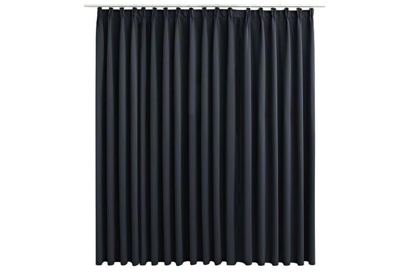 Mörkläggningsgardin med krokar svart 290x245 cm - Mörkläggningsgardiner