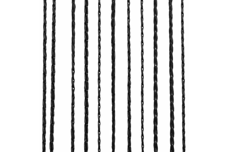 Trådgardiner 2 st 140x250 cm svart - Svart - Mörkläggningsgardiner