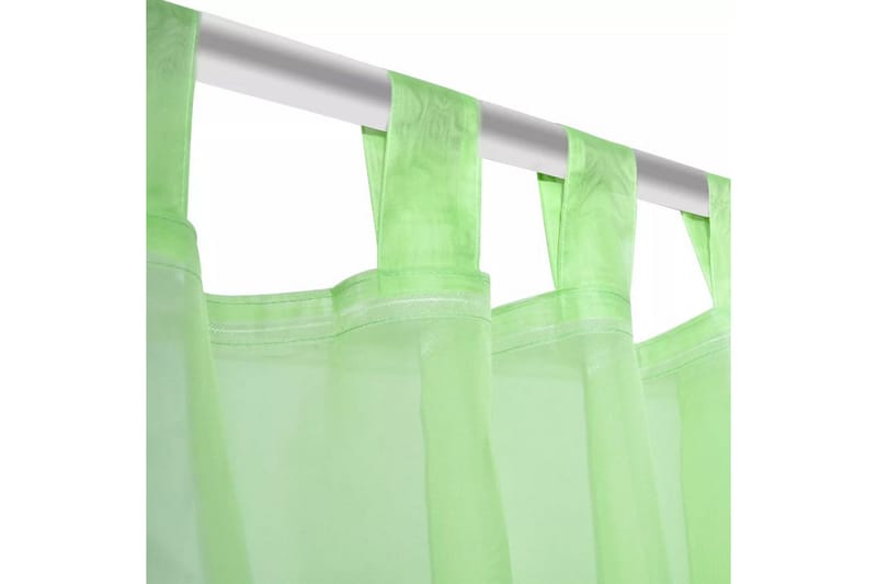 Genomskinlig gardin 140x225 cm 2-pack Apple Green - Grön - Panelgardin