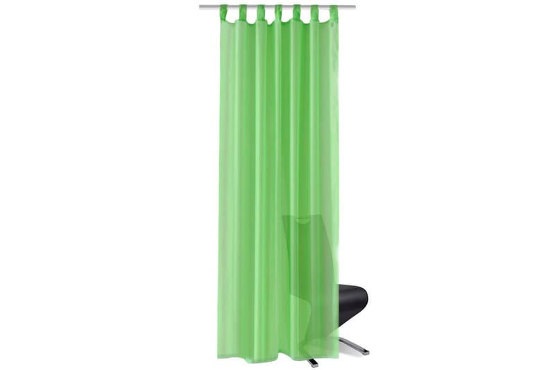 Genomskinlig gardin 140x225 cm 2-pack Apple Green - Grön - Panelgardin