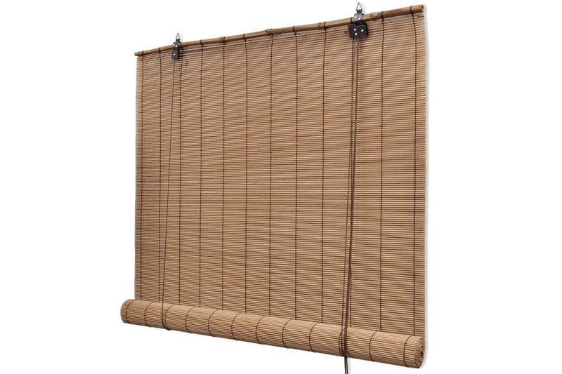 Rullgardin i bambu 120x160 cm brun - Natur/Brun - Rullgardin