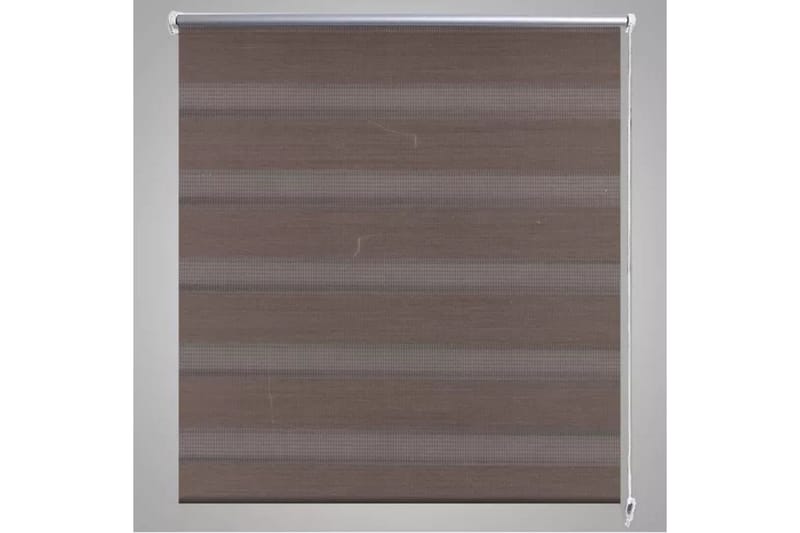 Rullgardin randig brun 120 x 175 cm transparent - Brun - Rullgardin