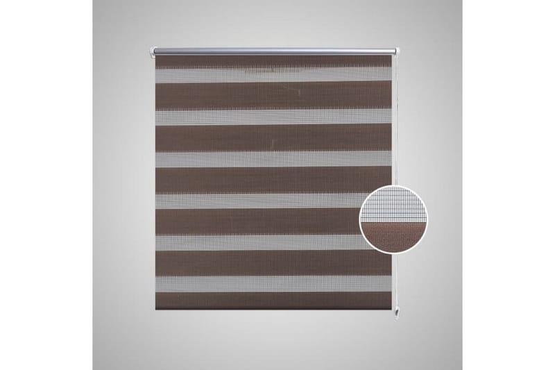 Rullgardin randig brun 120 x 175 cm transparent - Brun - Rullgardin