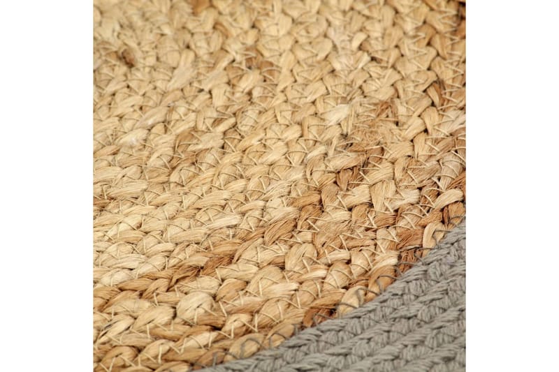 Bordstabletter 4 st naturlig och grå 38 cm jute och bomull - Natur/Grå - Bordsunderlägg - Bordstablett - Kökstextil