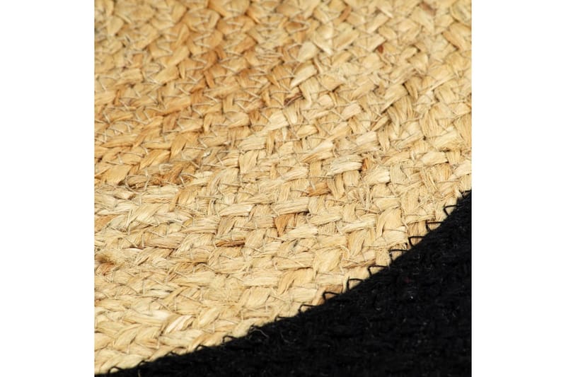 Bordstabletter 4 st naturlig och svart 38 cm jute och bomull - Natur/Svart - Bordsunderlägg - Bordstablett - Kökstextil