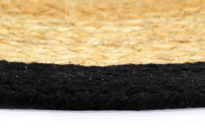 Bordstabletter 4 st naturlig och svart 38 cm jute och bomull - Natur/Svart - Bordsunderlägg - Bordstablett - Kökstextil