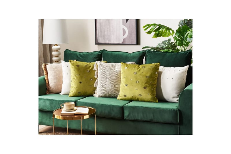 Prydnadskuddar Aeonium set om 2 Grön/Svart - Grön/Svart - Textil & mattor - Kudde & kuddfodral - Prydnadskudde & soffkudde