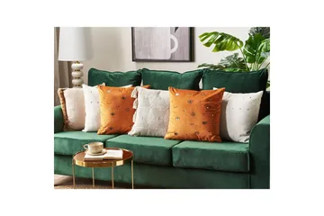 Prydnadskuddar Aeonium set om 2 Orange/svart - Orange/svart - Textil & mattor - Kudde & kuddfodral - Prydnadskudde & soffkudde