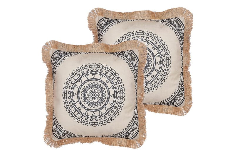 Prydnadskuddar Agrimony set om 2 Beige/svart - Beige/svart - Textil & mattor - Kudde & kuddfodral - Prydnadskudde & soffkudde