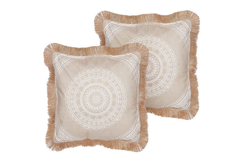 Prydnadskuddar Agrimony set om 2 Beige/vit - Beige/vit - Textil & mattor - Kudde & kuddfodral - Prydnadskudde & soffkudde