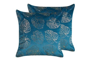 Prydnadskuddar Deliciosa set om 2 Blå/guld - Blå/guld - Textil & mattor - Kudde & kuddfodral - Prydnadskudde & soffkudde