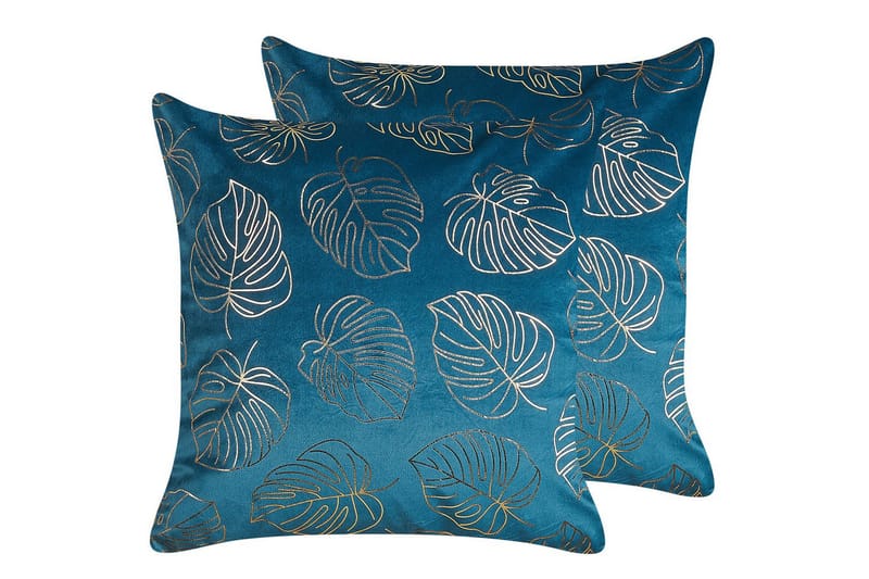 Prydnadskuddar Deliciosa set om 2 Blå/guld - Blå/guld - Textil & mattor - Kudde & kuddfodral - Prydnadskudde & soffkudde