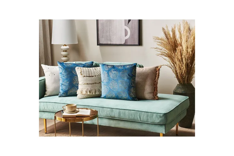 Prydnadskuddar Deliciosa set om 2 Blå/guld - Blå/guld - Textil & mattor - Kudde & kuddfodral - Prydnadskudde & soffkudde