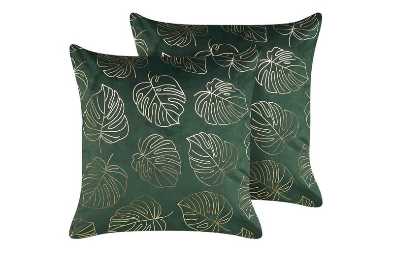 Prydnadskuddar Deliciosa set om 2 Grön/guld - Grön/guld - Textil & mattor - Kudde & kuddfodral - Prydnadskudde & soffkudde