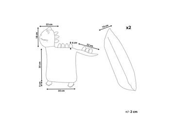 Prydnadskuddar Dinos set om 2 - Textil & mattor - Kudde & kuddfodral - Prydnadskudde & soffkudde