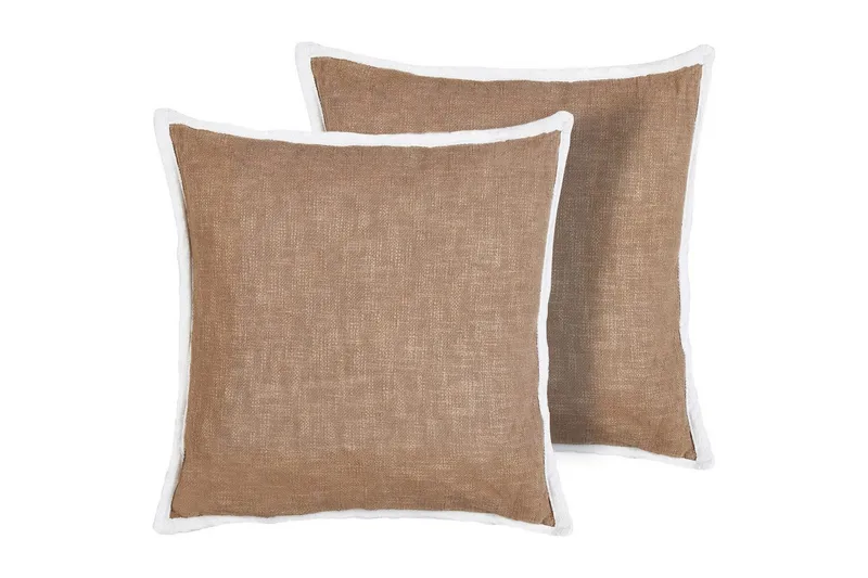 Prydnadskuddar Ianthe set om 2 Brun/Vit, Brun/Vit