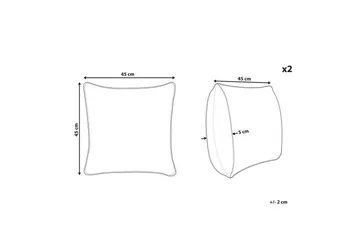 Prydnadskuddar Ianthe set om 2 Brun/Vit - Brun/Vit - Textil & mattor - Kudde & kuddfodral - Prydnadskudde & soffkudde