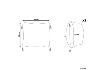 Prydnadskuddar Liriope set om 2 Fyrkantig - Fyrkantig - Textil & mattor - Kudde & kuddfodral - Prydnadskudde & soffkudde