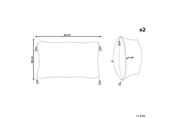Prydnadskuddar Liriope set om 2 Rektangulär - Rektangulär - Textil & mattor - Kudde & kuddfodral - Prydnadskudde & soffkudde