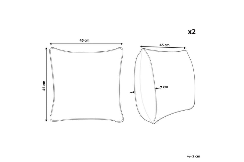 Prydnadskuddar Lubha set om 2 Blå/grå - Blå/grå - Textil & mattor - Kudde & kuddfodral - Prydnadskudde & soffkudde