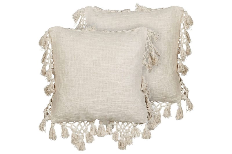 Prydnadskuddar Olearia set om 2 Beige - Beige - Textil & mattor - Kudde & kuddfodral - Prydnadskudde & soffkudde