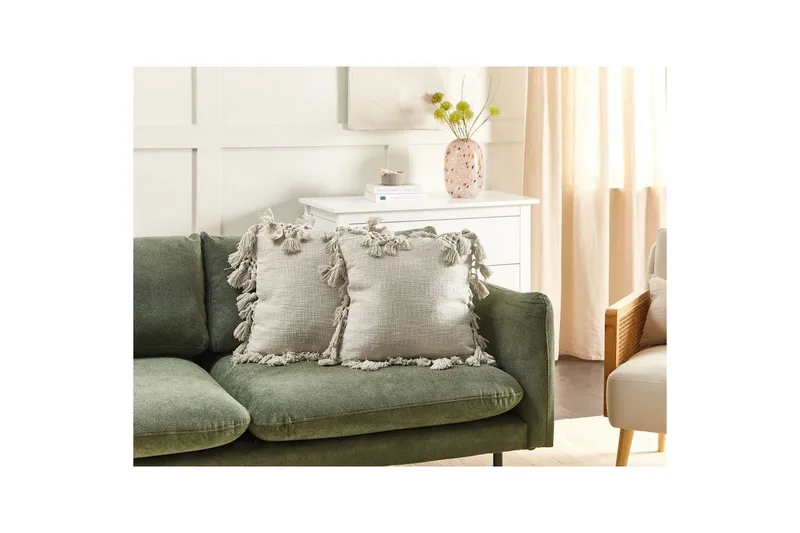 Prydnadskuddar Olearia set om 2 Beige - Beige - Textil & mattor - Kudde & kuddfodral - Prydnadskudde & soffkudde