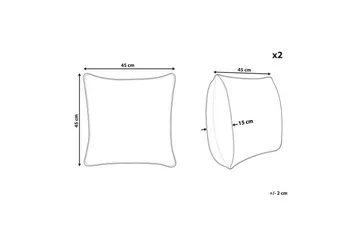 Prydnadskuddar Olearia set om 2 Sandeige - Sandeige - Textil & mattor - Kudde & kuddfodral - Prydnadskudde & soffkudde