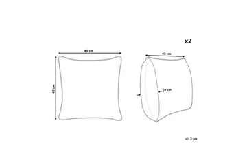Prydnadskuddar Senecia set om 2 Vit - Vit - Textil & mattor - Kudde & kuddfodral - Prydnadskudde & soffkudde