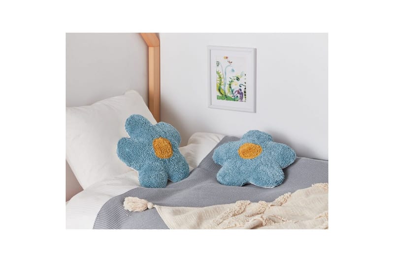 Prydnadskuddar Sorrel set om 2 Blå/Vit/Gul - Blå/Vit/Gul - Textil & mattor - Kudde & kuddfodral - Prydnadskudde & soffkudde