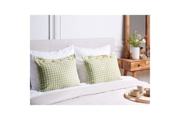 Prydnadskuddar Talya set om 2 Grönt/vitt/ljust trä, Rektangulär - Grönt/vitt/ljust trä, Rektangulär - Textil & mattor - Kudde & kuddfodral - Prydnadskudde & soffkudde