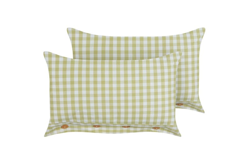 Prydnadskuddar Talya set om 2 Grönt/vitt/ljust trä, Rektangulär, Grönt/vitt/ljust trä, Rektangulär