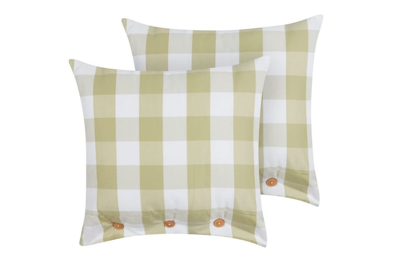 Prydnadskuddar Tamnine set om 2 Grön/Vit, Fyrkantig, Grön/Vit, Fyrkantig