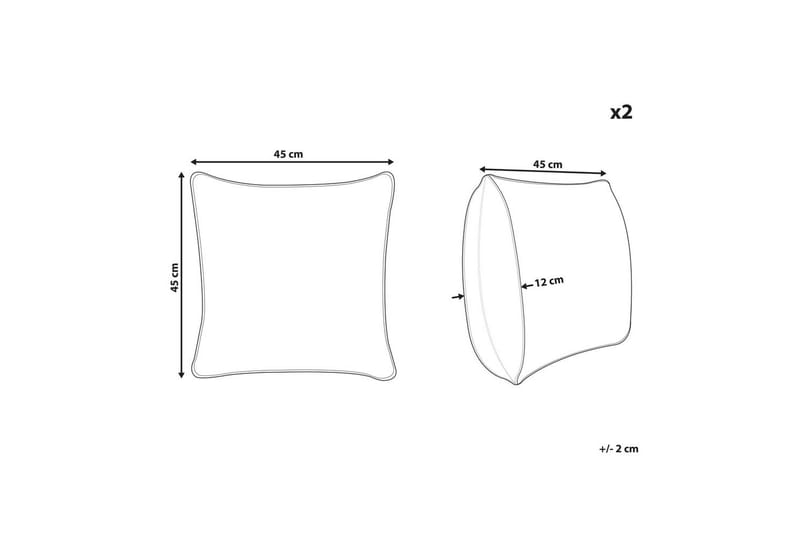 Prydnadskuddar Tamnine set om 2 Grön/Vit, Fyrkantig - Grön/Vit, Fyrkantig - Textil & mattor - Kudde & kuddfodral - Prydnadskudde & soffkudde