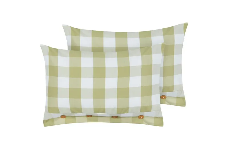 Prydnadskuddar Tamnine set om 2 Grön/Vit, Rektangulär, Grön/Vit, Rektangulär